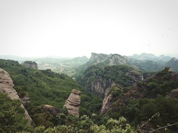 Scenic view of mountains against clear sky