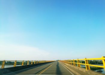 Bridge against clear blue sky