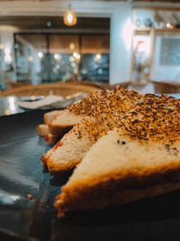 Close-up of food on table