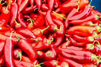 Full frame shot of red chili peppers