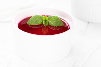 Close-up of dessert in plate on table
