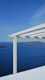 Scenic view of sea against blue sky