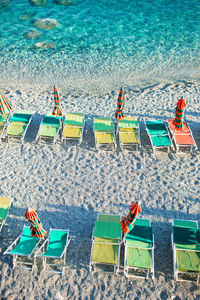 High angle view of beach