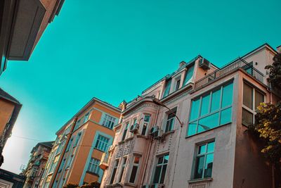 Low angle view of residential building against sky