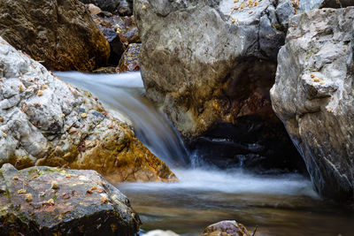 Scenic view of waterfall