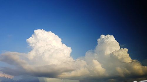 Low angle view of white clouds in sky