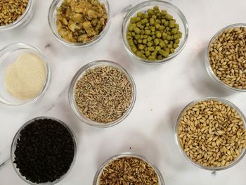 High angle view of food on table