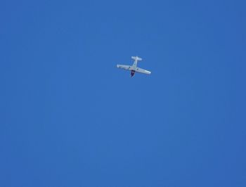 Low angle view of airplane flying in sky