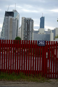 View of buildings against sky in city