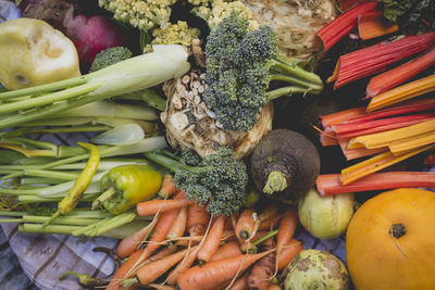 High angle view of vegetables