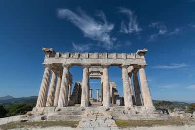 Ancient temple of aphaea in a sunny day