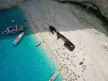 High angle view of beach