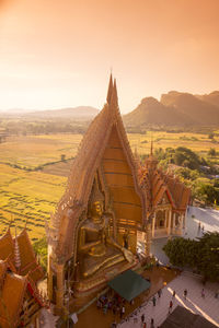 High angle view of buddha statue