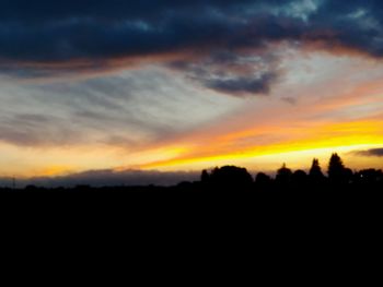 Scenic view of dramatic sky during sunset