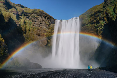 Scenic view of waterfall