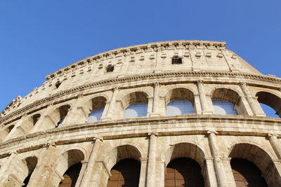 The exterior facade of the colosseum or coliseum