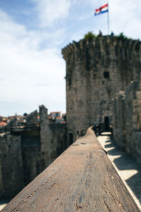 View of fort against cloudy sky