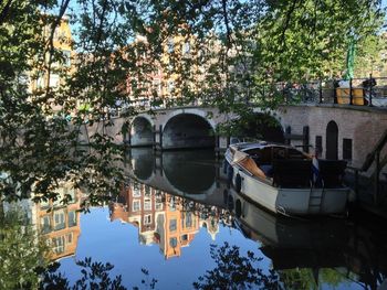 Reflection of building in water