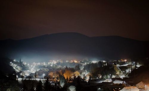 Illuminated cityscape at night