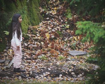 Young woman in garden