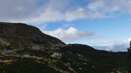 Low angle view of mountain against sky