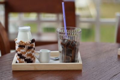 Close-up of coffee on table