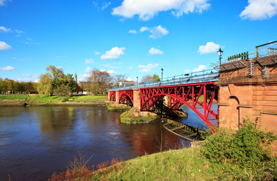 Bridge over river against sky