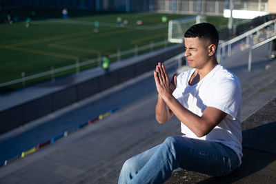 Young man using mobile phone