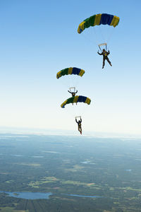 Skydivers in mid-air