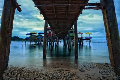 Pier over sea against sky