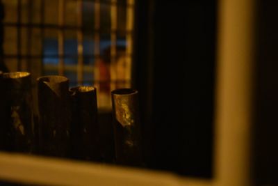 Close-up of window on table