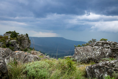 Scenic view of mountain against sky