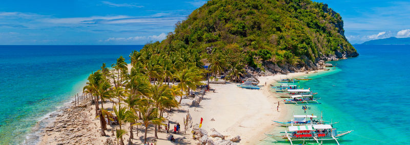 High angle view of island in sea