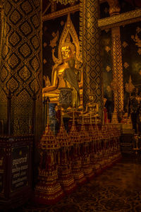 Statue of temple in building