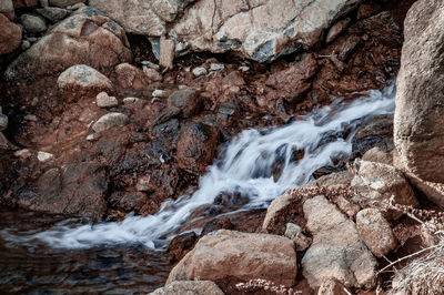 Scenic view of waterfall