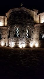 Illuminated building at night