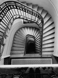 High angle view of empty steps in building