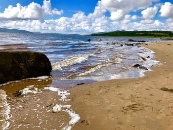 Scenic view of beach against sky