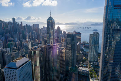 Aerial view of buildings in city