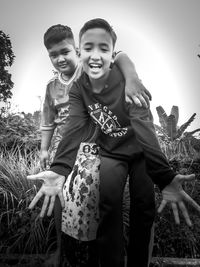 Portrait of happy boy smiling