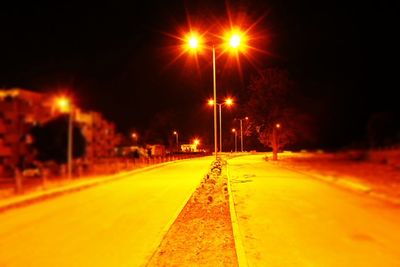 Empty road at night