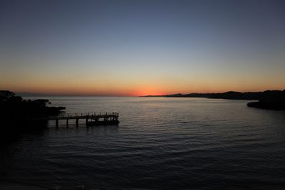 Scenic view of sea at sunset