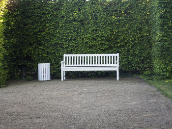 Empty bench in park
