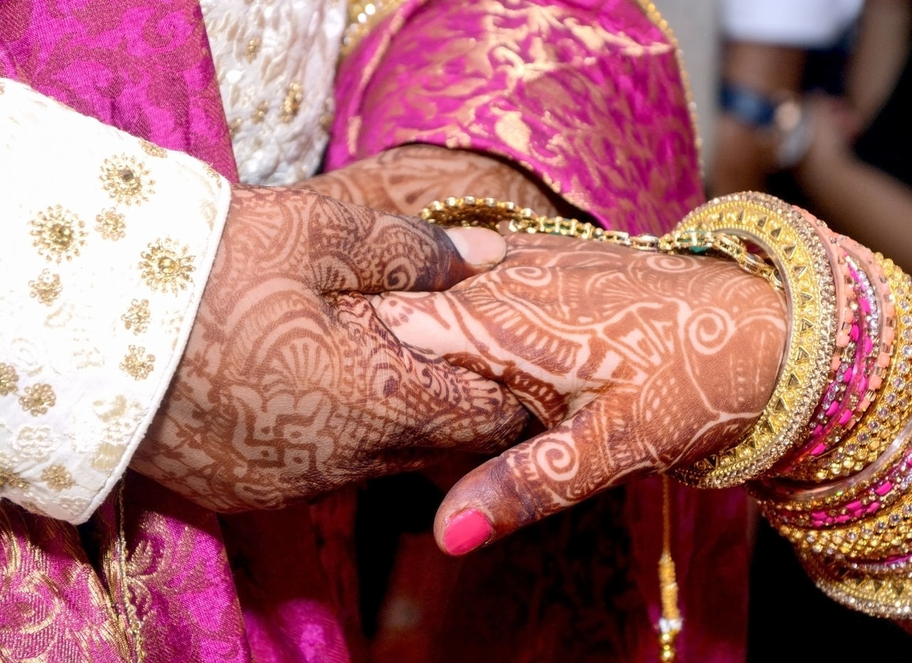 MIDSECTION OF WOMAN WITH HAND HOLDING UMBRELLA