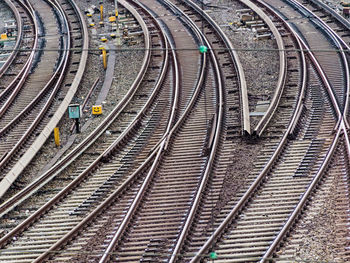 High angle view of railroad tracks