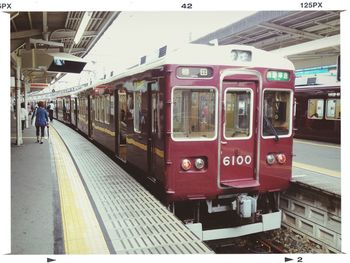 Train at railroad station platform