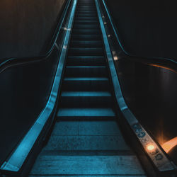 Staircase of illuminated escalator