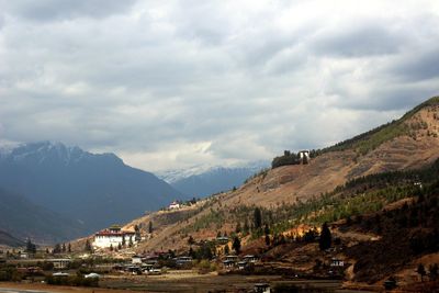 Panoramic view of mountains against sky