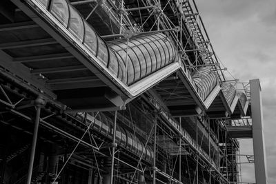 Facade of the contemporary art center georges pompidou in paris