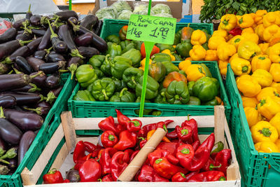 Vegetables for sale at market stall